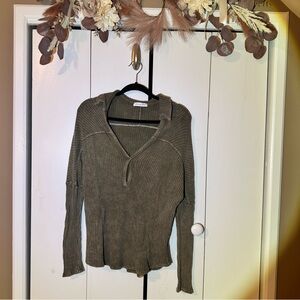 Olive Green Women's Knit Top